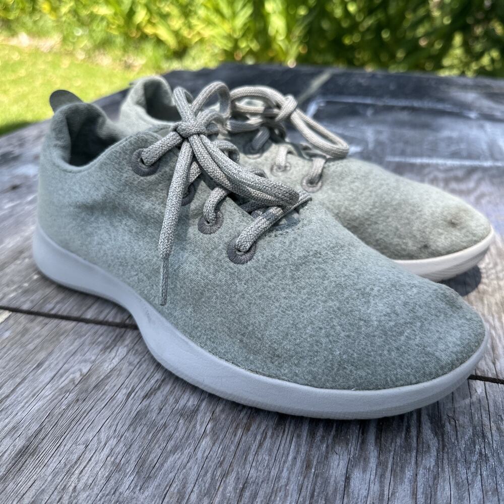 Allbirds The Wool Runners Sneakers Shoes women's 9 Light Green Lace Up 995